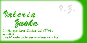valeria zupka business card
